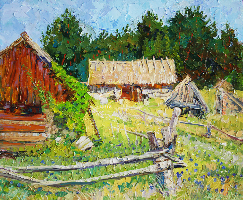 «Улітку на подвір’ї». 2013. Полотно, олія